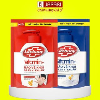  Nước Rửa Tay Lifebuoy Đỏ Xanh Túi 400ml - Xà Bông Lifeboy Rửa Tay Diệt Sạch Khuẩn - Japari 