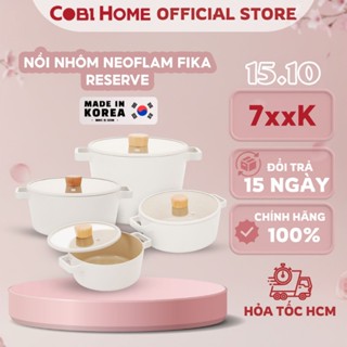 [Made in Korea] Nồi Hàn Quốc Neoflam FIKA Reserve - Có nắp kính, dùng được bếp từ - Trắng