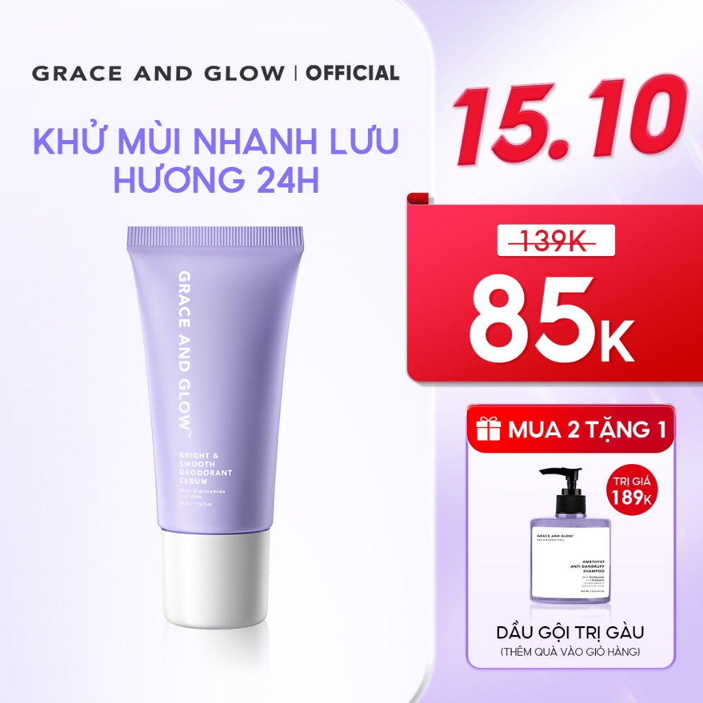 Lăn khử mùi Sáng Da Grace and Glow 50ml Black Opium / English Pear / AHA BHA Serum Lăn Nách Sáng Da Ngăn Mồ Hôi