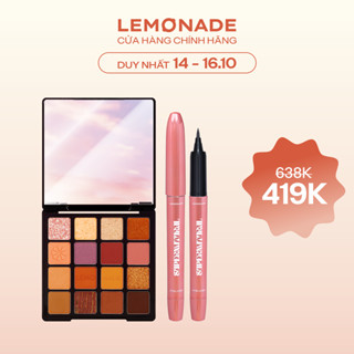 Combo Lemonade Bảng phấn mắt Aesthetic Eyeshadow Palette 20,8g và Bút kẻ mắt SuperNatural Eyeliner 1g