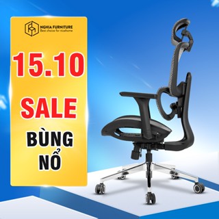 Ghế công thái học Nghia Furniture Mirai Pro, Tựa lưng điều chỉnh, tay vịn 4D, Piston class 4