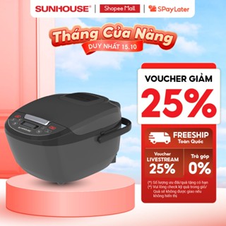 Nồi cơm điện tử 1.8L Sunhouse SHD8909B - 6 chế dộ, giữ ấm  12 tiếng - Mâm nhiệt lớn, cơm dẻo, chín đều