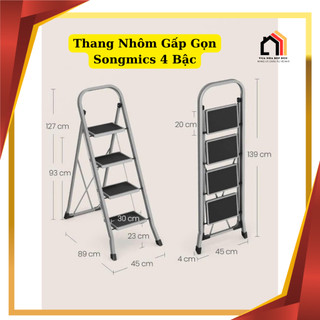 Thang Nhôm Gấp Gọn Songmics 4 Bậc