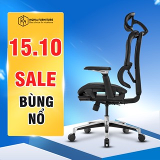 Ghế văn phòng công thái học Nghiafurniture Lumbar full tính năng bá đạo, lưới Wintex, Piston class 4