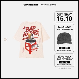 Áo Thun Unisex BAD HABITS CÀ PHÊ TEE 100% Cotton - MÀU KEM - Local Brand Chính Hãng