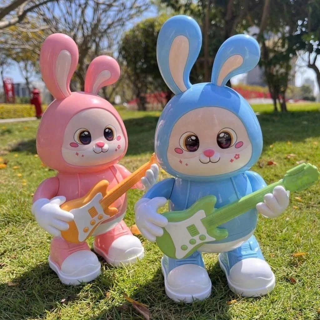 Đồ Chơi Thỏ Robot Nhảy Múa Có Đèn Nhạc Di Chuyển Vui Nhộn An Toàn Cho Bé, Quà Tặng Bé Trai Bé Gái