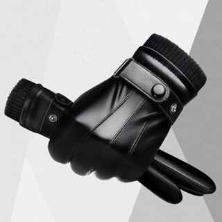  Găng Tay Da Mùa Đông Chống Nước Găng Tay Nam Mùa Đông Bao Tay Nam Mùa Đông  - Lót Lông Siêu Dày Cảm Ứng Điện Thoại 