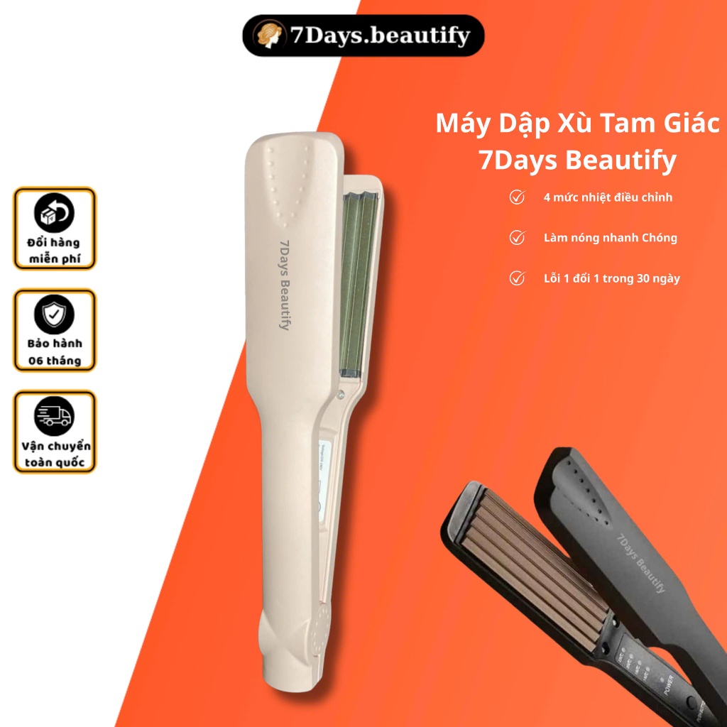 Máy Dập Xù - Dập Phồng Chân Tóc Răng Ngang 7Days.Beautify 4 Mức Nhiệt Tùy Chỉnh
