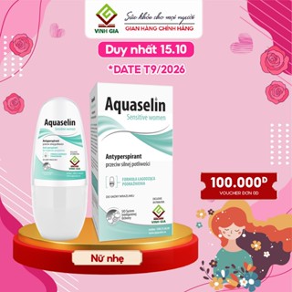 Lăn Khử Mùi AQUASELIN Nữ Nhẹ Sensitive Women Giảm Mùi Hôi, Khô Thoáng Nách  - 50ml ( Date T9/26)
