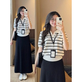 (ẢNH OLDSCHOOL) Áo len mongtoghi nữ kẻ ngang thêu chó chất mềm QC304