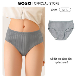 GOSO Quần lót nữ cotton kháng khuẩn Quần lót cạp vừa của phụ nữ-gân tăm viền ren siêu mềm mịn
