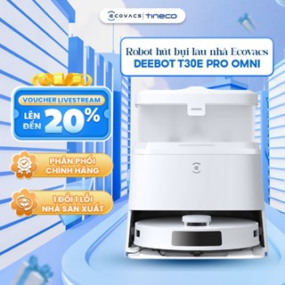  Robot hút bụi lau nhà Ecovacs Deebot T30e Pro Omni - Lực hút 11.000Pa - Pin 5200mAh - Tự động giặt giẻ bằng nước nóng 