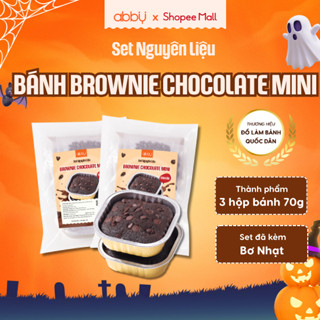 [ABBY] [TẶNG BƠ] Set nguyên liệu làm bánh Brownie Chocolate Mini - Thành phẩm 210g - Socola đậm vị, dễ làm tại nhà
