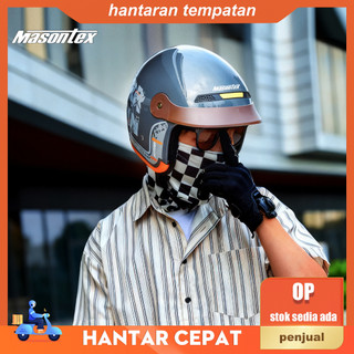  Nón bảo hiểm Masontex 702 nam nữ nửa đầu có kính gập chống bụi nắng size 52–64cm thời trang cá tính 