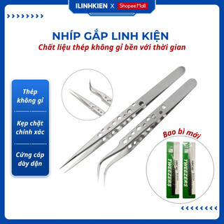  Nhíp gắp linh kiện điện tử màu trắng thép không gỉ dạng lỗ cao cấp đảm bảo chất lượng ILinhkien. 