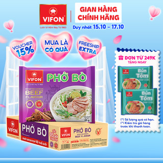 [VOUCHER 15%] Thùng 30 gói Phở Bò/ Phở Gà VIFON 65g / Gói