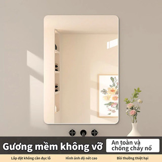 【Bồi thường 100% khi bị vỡ】Gương treo tường Tự dính Acrylic, trang trí phòng, trang trí phòng tắm