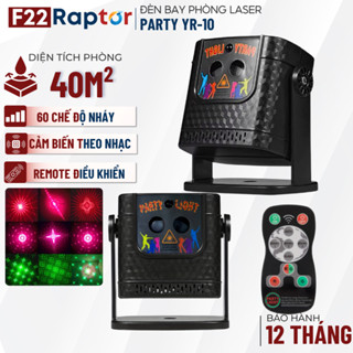  Đèn Laser Party Light YR-10 Ánh Sáng Laze Cảm Ứng Nhạc Bay Phòng Kèm Remote Điều Khiển Từ Xa Cổng USB Tiện Dụng 