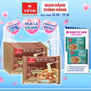 [VOUCHER 15%] Set 5 gói Mì Tươi Bò Xốt Vang/ Thịt Bằm / Tôm Chua Cay VIFON 70gr/Gói