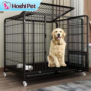 Chuồng Nuôi Nan Ống DÀY 1.2CM Cho Chó Mèo Lớn tới 40kg Sơn Tĩnh Điện Có Bánh Xe Hoshi Pet CN07