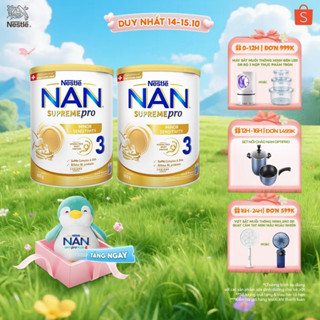[Tặng gối chim cánh cụt]Bộ 2 Lon Sữa bột Nestlé NAN SUPREMEPRO 3 800g nhập khẩu Đức đạm Gentle Optipro ngừa mẫn cảm