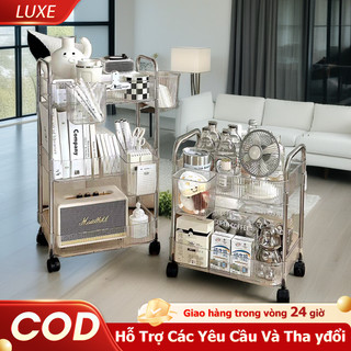  LUXE Xe đẩy spa Đa Năng Kệ Để Đồ Trong Suốt Nhiều Tầng Kệ đựng đồ ăn vặ bánh xe dàng di chuyển 