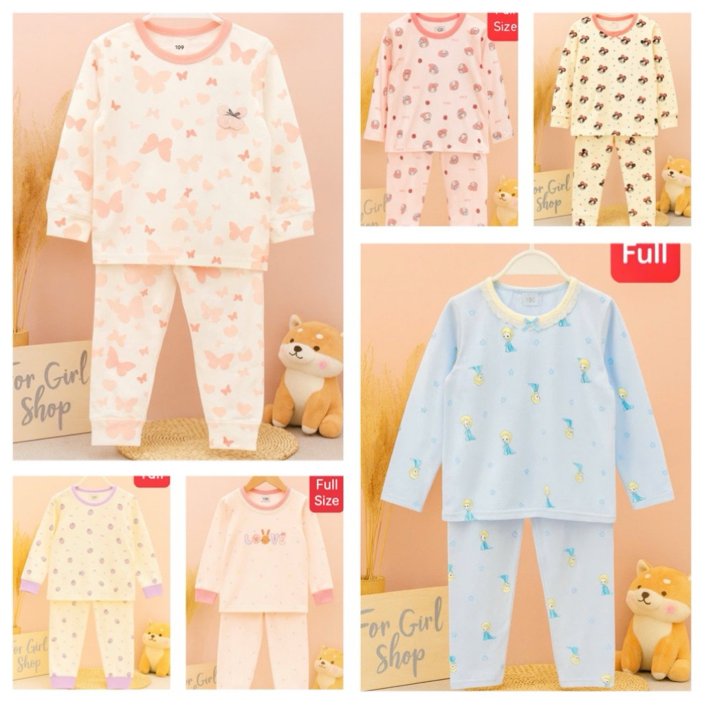 Bộ cotton dài tay bé gái cao cấp hãng Nomi siêu mềm, đồ bộ thu đông dài tay cho bé gái 10-36kg