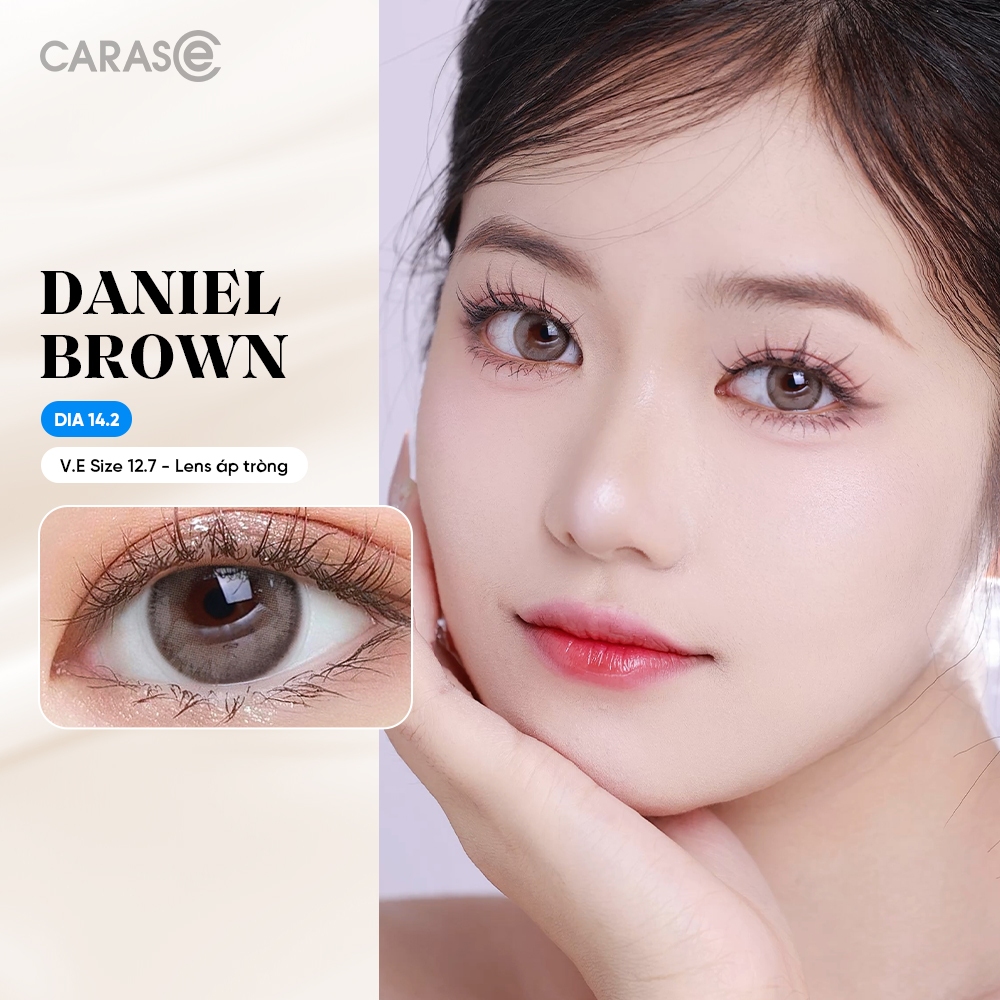 Kính Áp Tròng CARASE 3 Tháng Standard - Lens cận Nâu - DANIEL BROWN [1 chiếc]