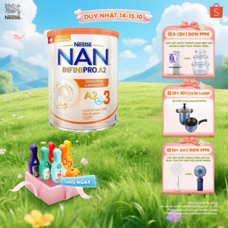 [Tặng Bộ bowling cho bé] Sữa bột NAN INFINIPRO A2 Thụy Sĩ 3 800g hỗ trợ tiêu hóa, đề kháng cho bé 2 - 6 tuổi