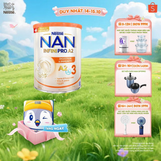 [Tặng Cân điện tử] Sữa bột NAN INFINIPRO A2 Thụy Sĩ 3 800g hỗ trợ tiêu hóa, đề kháng cho bé 2 - 6 tuổi
