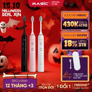 [LIVE] Bàn Chải Điện Magic B-22, 5 Chế Độ Làm Sạch, 3 Chế Độ Rung, Lông Mềm Dupont, Pin 60 Ngày