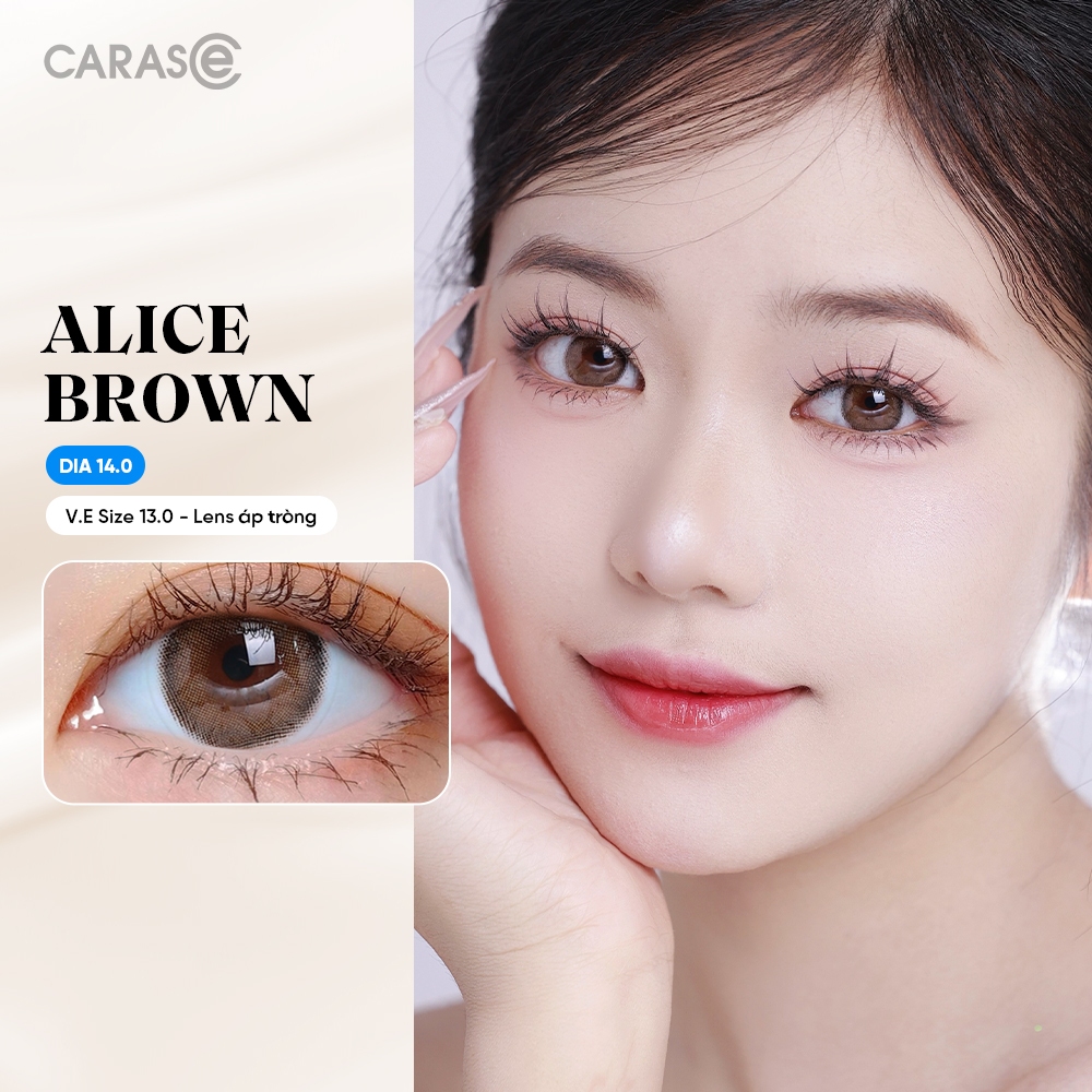 Kính Áp Tròng CARASE 3 Tháng Premium - Lens cận Nâu - ALICE BROWN [1 chiếc]