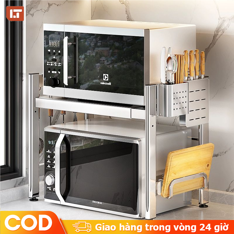 LT Kệ Lò Vi Sóng Inox Kệ Lò Vi Sóng kích thước có thể điều chỉnh Kệ Để Lò Vi Sóng 2/3 tầng