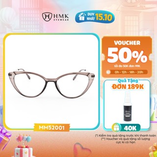 Gọng Kính Mắt Mèo HMK Eyewear Nhựa Kim Loại Cá Tính Thời Trang Nam Nữ - MM52001