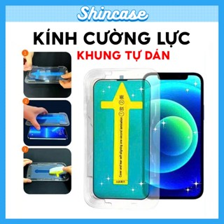 Kính Cường Lực iPhone Khung Tự Dán,Chống Nhìn Trộm Full Màn 7/8/Plus/X/XS/XR/11/12/13/14/15/16/17Pro/Max/Air