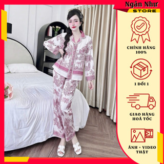 Đồ bộ lụa Latin quần dài hoạ tiết sang , chất vải mềm mượt , thoáng mát , phom dễ mặc , chuẩn kỹ có size