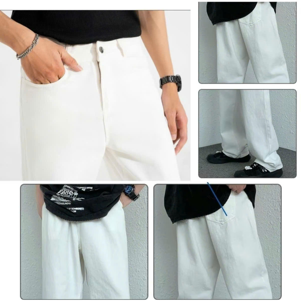 Quần jean ống rộng ANYOUNG quần jean nam che khuyết điểm form chuẩn hàn quốc hottrend 2025 QD18 | BigBuy360 - bigbuy360.vn