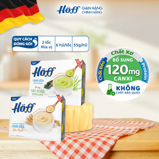 2 Lốc Cháo Sữa HOFF trẻ em vị Yến Mạch, Tảo xoắn ăn dặm cho bé (12 hộp x 55g)