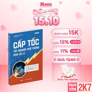 Sách Tổng ôn cấp tốc vật lý lớp 12 ôn thi thpt quốc gia 2025 Moonbook