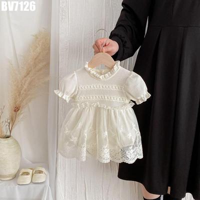 Body Liền Váy Công Chúa Voan Cột Nơ Vai Cho Bé Gái Sơ Sinh 1 2 Tuổi MINTSCLOSET Quảng Châu - BV7197