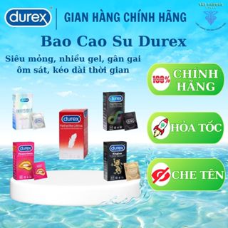 Combo 5 hộp Bao cao su Durex - Siêu mỏng - Nhiều gel - Ôm sát chống tuột - Gân gai nổi - kéo dài thời gian quan hệ.