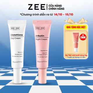 Combo Kem dưỡng sáng da ban ngày Glutathione 20g và ban đêm Arbutin 20g hỗ trợ mờ thâm, dưỡng sáng da - ZEE ZEE Skincare