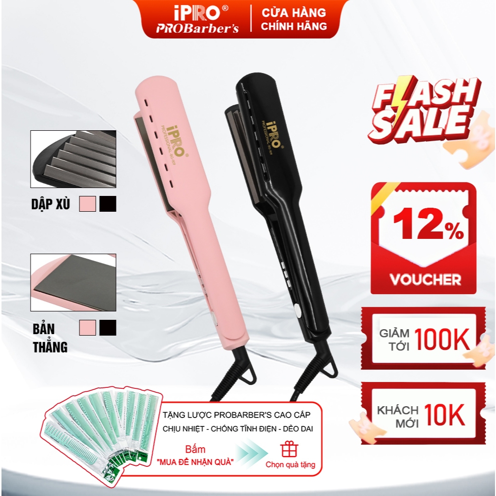 [iPRO Official] Máy Là, Dập Xù BẢo Vệ Tóc IPRO BG-909 Chống Nóng, Dùng Cho Gia Đình Chuẩn Salon