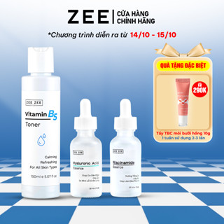 COMBO Toner Vitamin B5 và Tinh chất NIACINAMIDE, HYALURONIC ACID hỗ trợ dưỡng sáng và trẻ hóa phục hồi da