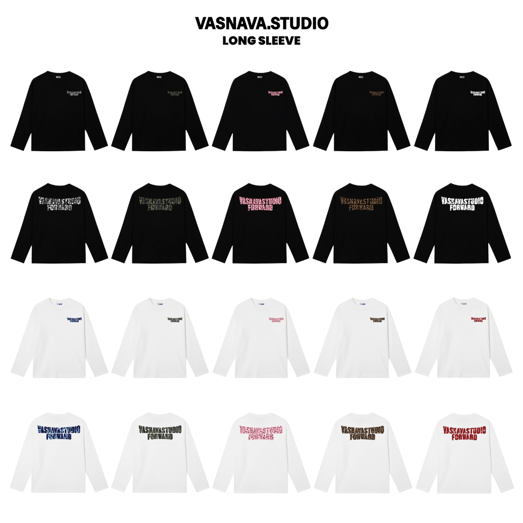 Áo Thun Dài Tay Vasnava Long Sleeve Forward - Cotton Nam Nữ Form Boxy Tay Dài Cổ Tròn Cotton 250gsm co giãn 2 chiều