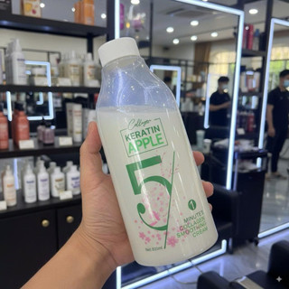 uốn lạnh Keratin Apple mẫu mới 2025 dạng gel 800ml ,không cần xả giữa thuốc số 1 và số 2