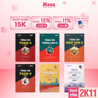 Sách tổng ôn Toán Văn Anh lớp 9 combo sách ôn thi vào 10 cho 2k11 - MoonBook