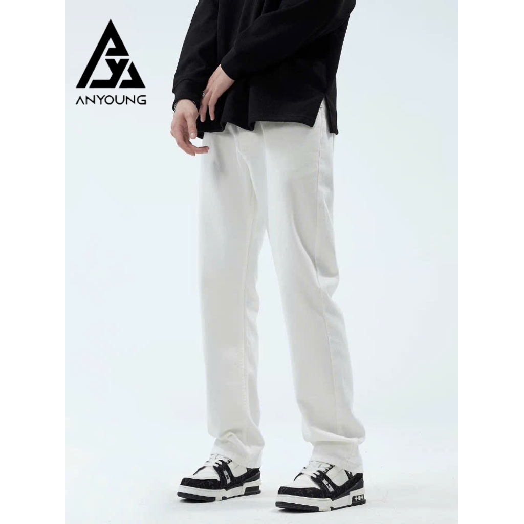 Quần jean ống rộng ANYOUNG quần jean nam che khuyết điểm form chuẩn hàn quốc hottrend 2025 QD18 | BigBuy360 - bigbuy360.vn