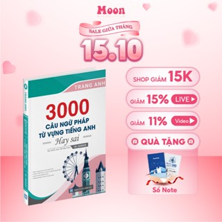 Sách 3000 câu ngữ pháp và từ vựng hay sai, tiếng anh cô Trang Anh - Moonbook