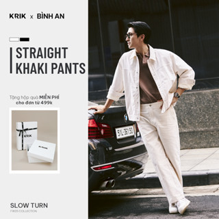 Quần Kaki Nam KRIK Form Straight Chất Liệu Cotton Thiết Kế Basic Hack Dáng Trẻ Trung QK6558